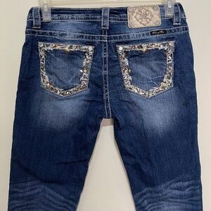 Miss Me Blue Denim Ankle Skinny Jeans Size 29 Style JP8715AK